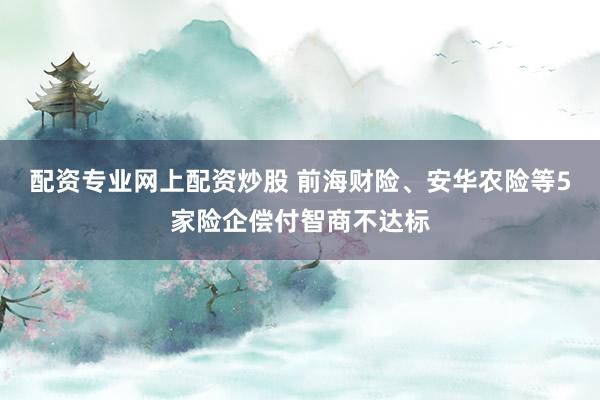 配资专业网上配资炒股 前海财险、安华农险等5家险企偿付智商不达标