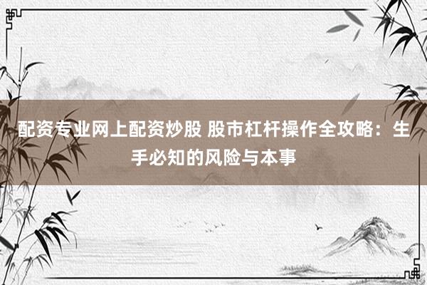 配资专业网上配资炒股 股市杠杆操作全攻略：生手必知的风险与本事